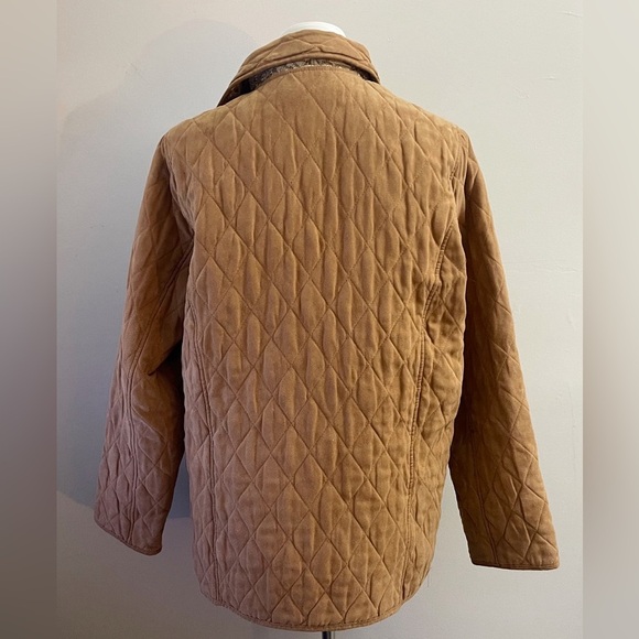 90s Vintage Bill Blass Quilted Tan Barn Jacket Casual Classic Fall Outdoor - Picture 2 of 12